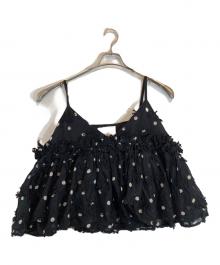 crinkle（クリンクル）の古着「キャミソールドッドブラウス」｜ブラック