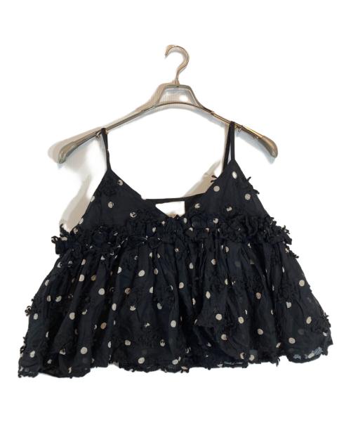crinkle（クリンクル）crinkle (クリンクル) キャミソールドッドブラウス ブラック サイズ:Fの古着・服飾アイテム
