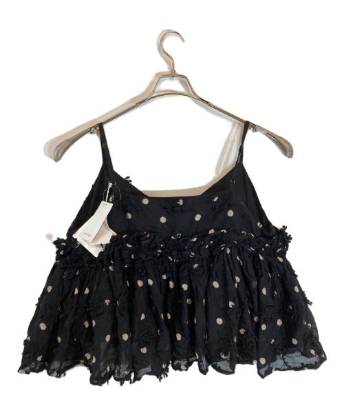 crinkle（クリンクル）crinkle (クリンクル) キャミソールドッドブラウス ブラック サイズ:Fの古着・服飾アイテム