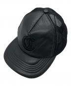 COOTIE PRODUCTIONSクーティープロダクツ）の古着「Faux Leather 5 Panel Mesh Cap」｜ブラック