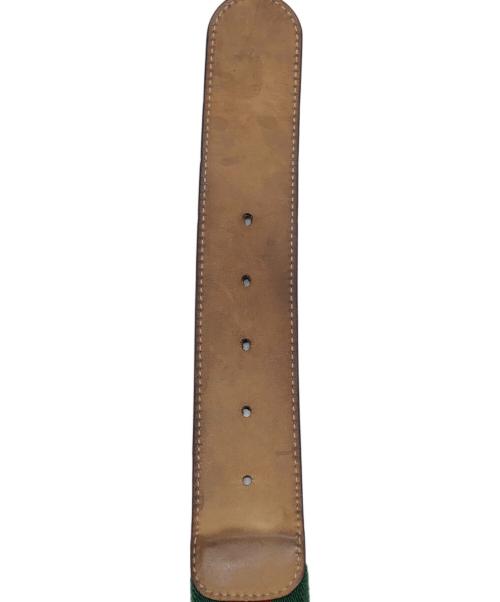 GUCCI（グッチ）GUCCI (グッチ) ンターロッキングGバックル シェリーラインベルト グリーン×レッド サイズ:SIZE 90.36の古着・服飾アイテム