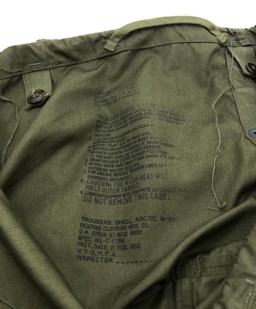 US ARMY（ユーエスアーミー）US ARMY (ユーエスアーミー) ARCTIC M-51 オーバーパンツ グリーン サイズ:LARGE-REGULARの古着・服飾アイテム