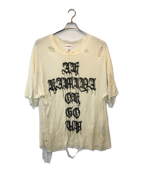 KAMIYA（カミヤ）KAMIYA (カミヤ) PRINTED KNIT TEE アイボリー サイズ:SIZE Mの古着・服飾アイテム