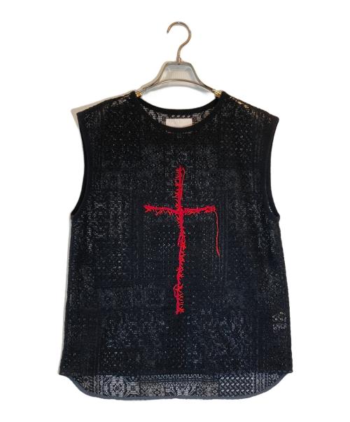 ORIMI（オリミ）orimi (オリミ) HAND EMBROIDERY CROSS TOP ブラック サイズ:SIZE 2の古着・服飾アイテム