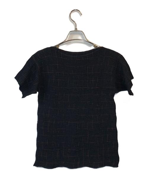 ISSEY MIYAKE WHITE LABEL（イッセイミヤケホワイトレーベル）ISSEY MIYAKE WHITE LABEL (イッセイミヤケホワイトレーベル) プリーツカットソー ブラック サイズ:SIZE 2の古着・服飾アイテム