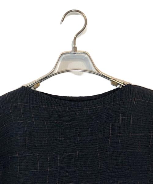ISSEY MIYAKE WHITE LABEL（イッセイミヤケホワイトレーベル）ISSEY MIYAKE WHITE LABEL (イッセイミヤケホワイトレーベル) プリーツカットソー ブラック サイズ:SIZE 2の古着・服飾アイテム