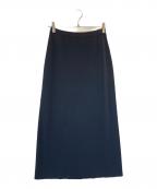 DES PRESデ プレ）の古着「マットレーヨンストレッチ Iラインスカート」｜ネイビー