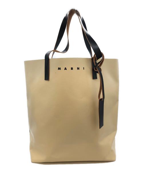 MARNI（マルニ）MARNI (マルニ) PVCトートバッグ ブラック×アイボリーの古着・服飾アイテム