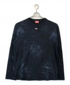 DIESELディーゼル）の古着「クラッシュ加工L/S TEE」｜ネイビー