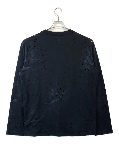 DIESEL（ディーゼル）DIESEL (ディーゼル) クラッシュ加工L/S TEE ネイビー サイズ:SIZE Sの古着・服飾アイテム