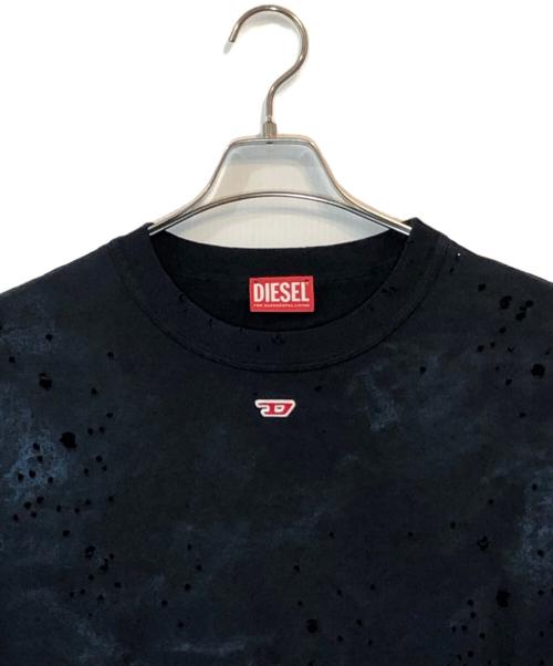 DIESEL（ディーゼル）DIESEL (ディーゼル) クラッシュ加工L/S TEE ネイビー サイズ:SIZE Sの古着・服飾アイテム