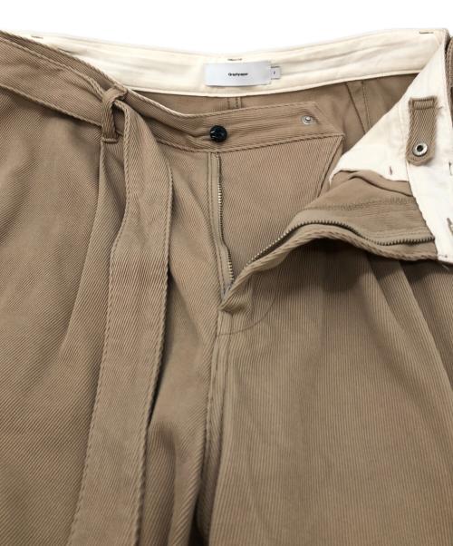 Graphpaper（グラフペーパー）Graphpaper (グラフペーパー) Hard Twill Belted Pants ブラウン サイズ:SIZE Mの古着・服飾アイテム