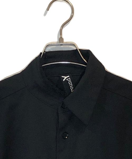 GROUND Y（グラウンドワイ）GROUND Y (グラウンドワイ) アシンメトリーカラーウール長袖シャツ ブラック サイズ:SIZE 3の古着・服飾アイテム