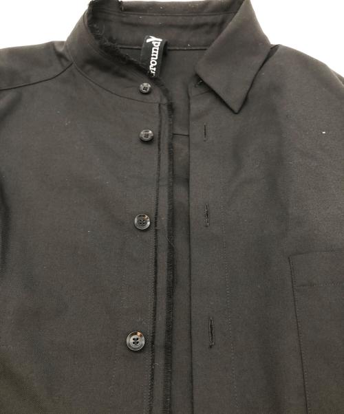 GROUND Y（グラウンドワイ）GROUND Y (グラウンドワイ) アシンメトリーカラーウール長袖シャツ ブラック サイズ:SIZE 3の古着・服飾アイテム