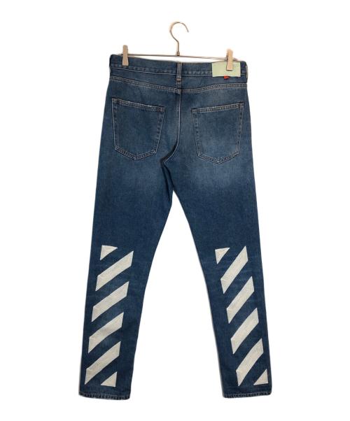 OFFWHITE（オフホワイト）OFFWHITE (オフホワイト) ダイアゴナルスリムジーンズ インディゴ サイズ:SIZE 32の古着・服飾アイテム