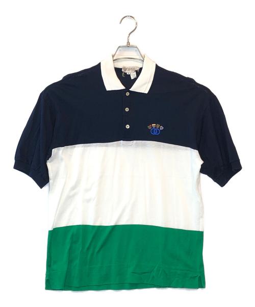 GUCCI（グッチ）GUCCI (グッチ) ポロシャツ ネイビー サイズ:Lの古着・服飾アイテム