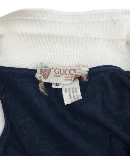 GUCCI（グッチ）GUCCI (グッチ) ポロシャツ ネイビー サイズ:Lの古着・服飾アイテム