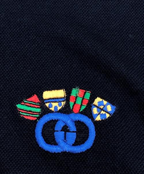GUCCI（グッチ）GUCCI (グッチ) ポロシャツ ネイビー サイズ:Lの古着・服飾アイテム