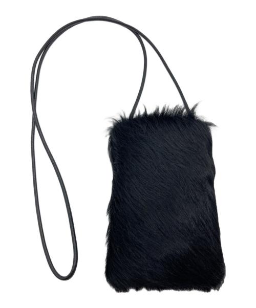 DRIES VAN NOTEN（ドリスヴァンノッテン）DRIES VAN NOTEN (ドリスヴァンノッテン) ヘアリーレザーフォンポーチ ブラックの古着・服飾アイテム