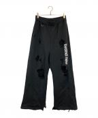 doubletダブレット）の古着「DESTROYED SWEAT PANTS」｜ブラック