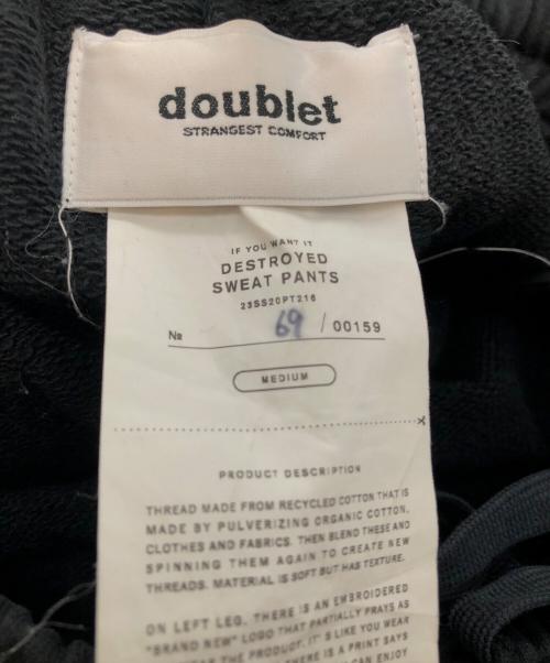 doublet（ダブレット）doublet (ダブレット) DESTROYED SWEAT PANTS ブラック サイズ:SIZE Mの古着・服飾アイテム