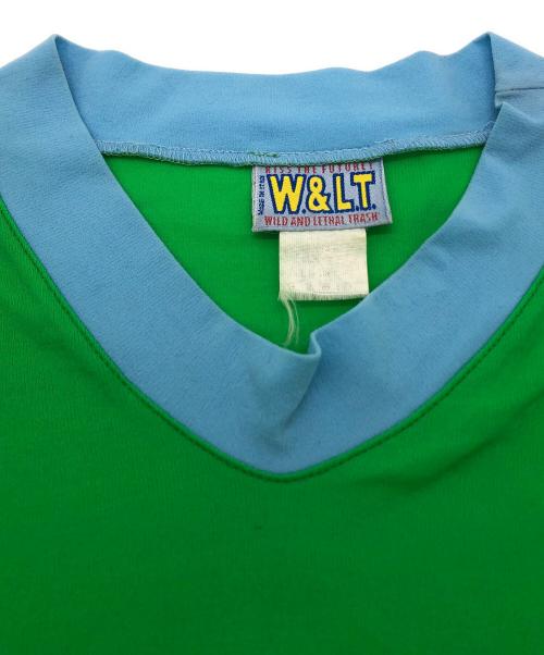 WILD AND LETHAL TRASH（ワイルド アンド リーサル トラッシュ）WILD AND LETHAL TRASH (ワイルド アンド リーサル トラッシュ) パクパクくんストレッチカットソー グリーン サイズ:XSの古着・服飾アイテム