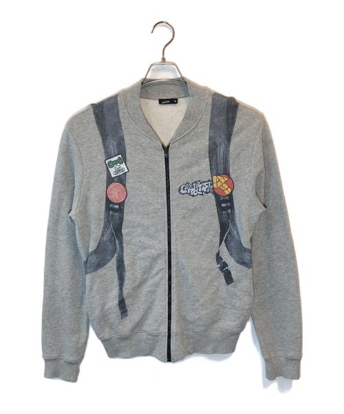 JUNIOR GAULTIER（ジュニアゴルチエ）JUNIOR GAULTIER (ジュニアゴルチエ) プリントスウェットブルゾン グレー サイズ:14Aの古着・服飾アイテム