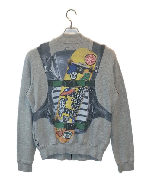 JUNIOR GAULTIER（ジュニアゴルチエ）JUNIOR GAULTIER (ジュニアゴルチエ) プリントスウェットブルゾン グレー サイズ:14Aの古着・服飾アイテム