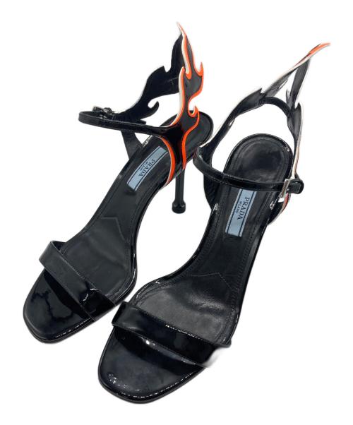 PRADA（プラダ）PRADA (プラダ) Flame patent leather  pumps ブラック サイズ:37の古着・服飾アイテム