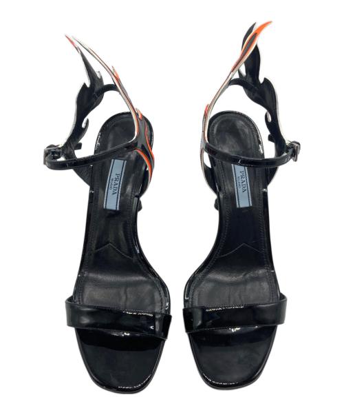 PRADA（プラダ）PRADA (プラダ) Flame patent leather  pumps ブラック サイズ:37の古着・服飾アイテム