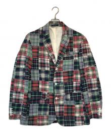 POLO RALPH LAUREN（ポロ・ラルフローレン）の古着「チェックパッチワーク3Bテーラードジャケット」｜マルチカラー