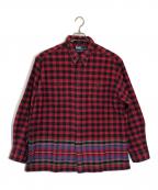 POLO RALPH LAURENポロ・ラルフローレン）の古着「ブロックチェックネルシャツ」｜レッド