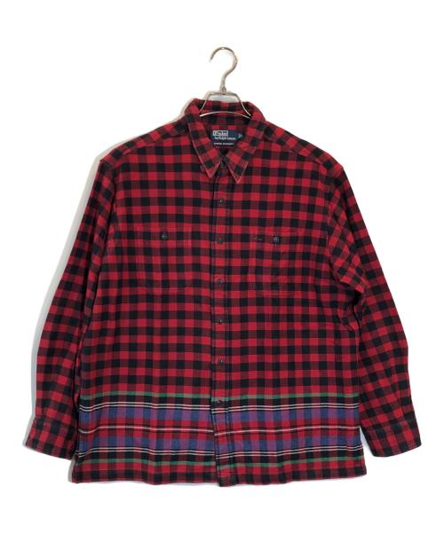 POLO RALPH LAUREN（ポロ・ラルフローレン）POLO RALPH LAUREN (ポロ・ラルフローレン) ブロックチェックネルシャツ レッド サイズ:SIZE LLの古着・服飾アイテム