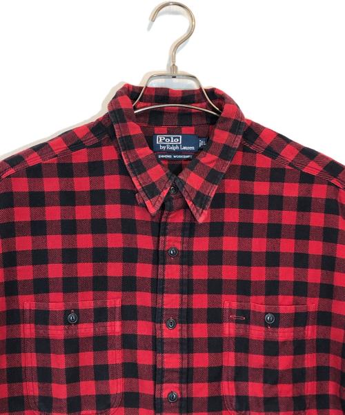 POLO RALPH LAUREN（ポロ・ラルフローレン）POLO RALPH LAUREN (ポロ・ラルフローレン) ブロックチェックネルシャツ レッド サイズ:SIZE LLの古着・服飾アイテム