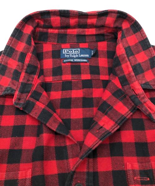 POLO RALPH LAUREN（ポロ・ラルフローレン）POLO RALPH LAUREN (ポロ・ラルフローレン) ブロックチェックネルシャツ レッド サイズ:SIZE LLの古着・服飾アイテム