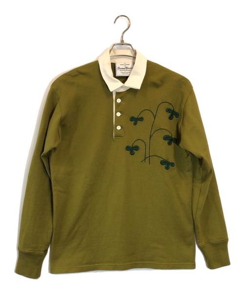 Rowing  Blazers（ローイングブレザーズ）Rowing  Blazers (ローイングブレザーズ) 刺繍ラガーシャツ カーキ サイズ:SIZE Mの古着・服飾アイテム