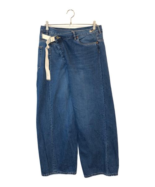 KAZUYUKI KUMAGAI ATTACHMENT（カズユキクマガイ アタッチメント）KAZUYUKI KUMAGAI ATTACHMENT (カズユキクマガイ アタッチメント) 11.5oz DENIM TAPERED ASYMMETRIC DENIM インディゴ サイズ:2の古着・服飾アイテム