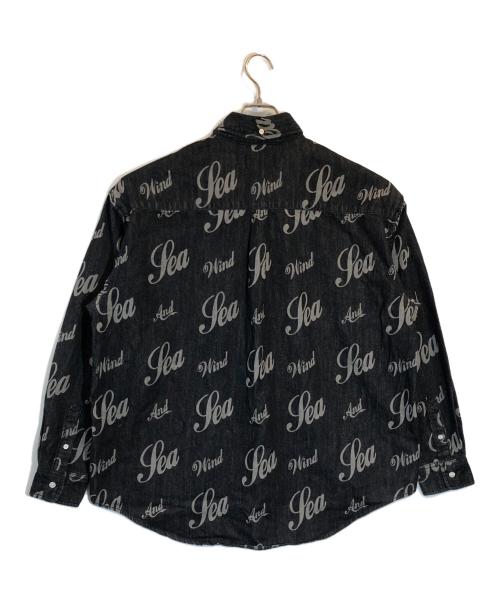 WIND AND SEA（ウィンダンシー）WIND AND SEA (ウィンダンシー) SEA LOGO PATTERNED DENIM SHIRT ブラック サイズ:SIZE Lの古着・服飾アイテム