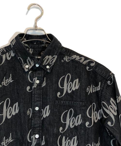 WIND AND SEA（ウィンダンシー）WIND AND SEA (ウィンダンシー) SEA LOGO PATTERNED DENIM SHIRT ブラック サイズ:SIZE Lの古着・服飾アイテム