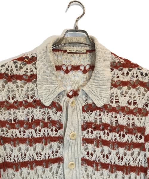 OUR LEGACY（アワーレガシー）OUR LEGACY (アワーレガシー) BIG PIQUE SHORT SLEEVE ベージュ×レッド サイズ:SIZE 46の古着・服飾アイテム