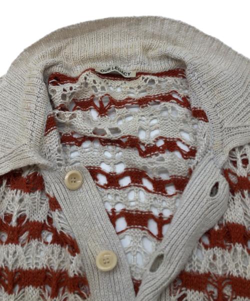 OUR LEGACY（アワーレガシー）OUR LEGACY (アワーレガシー) BIG PIQUE SHORT SLEEVE ベージュ×レッド サイズ:SIZE 46の古着・服飾アイテム