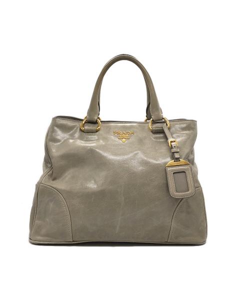 PRADA（プラダ）PRADA (プラダ) VITELLO SHINE ハンドバッグ グレーの古着・服飾アイテム