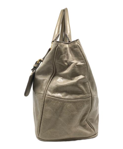 PRADA（プラダ）PRADA (プラダ) VITELLO SHINE ハンドバッグ グレーの古着・服飾アイテム