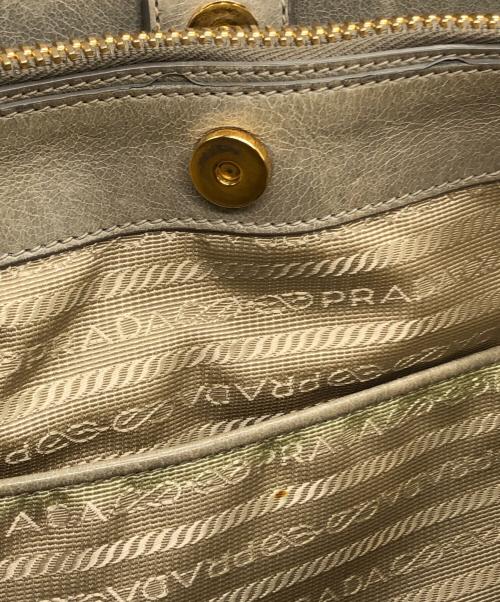 PRADA（プラダ）PRADA (プラダ) VITELLO SHINE ハンドバッグ グレーの古着・服飾アイテム