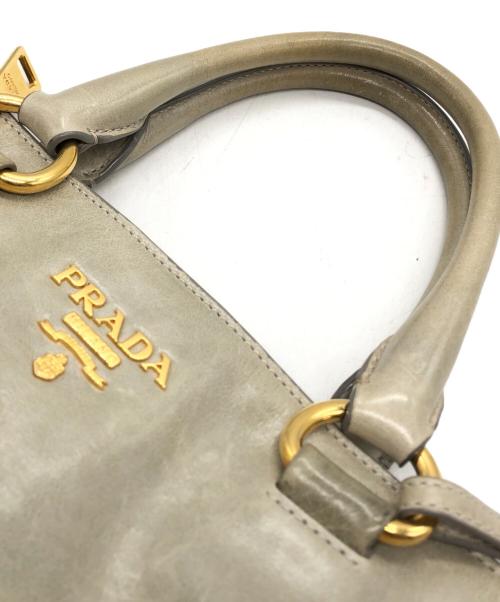 PRADA（プラダ）PRADA (プラダ) VITELLO SHINE ハンドバッグ グレーの古着・服飾アイテム