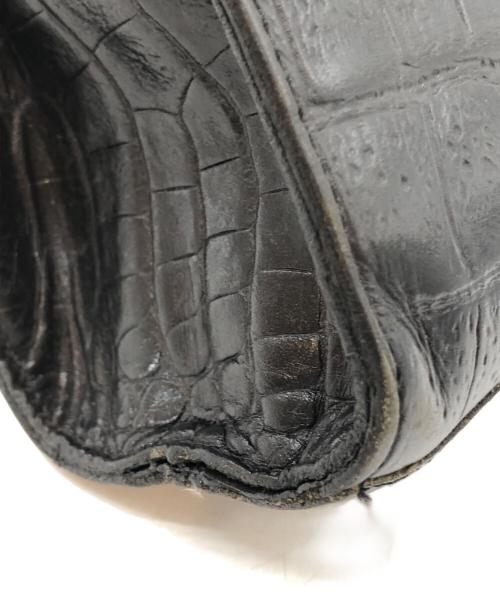 MULBERRY（マルベリー）MULBERRY (マルベリー) クロコ型押しハンドバッグ ブラックの古着・服飾アイテム