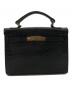 MULBERRY（マルベリー）の古着「クロコ型押しハンドバッグ」｜ブラック
