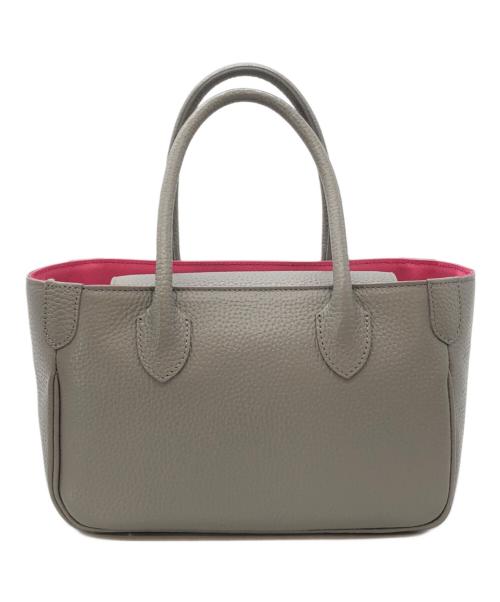 A.D.M.J.（エーディーエムジェイ）A.D.M.J. (エーディーエムジェイ) レザーハンドバッグ グレー×ピンクの古着・服飾アイテム