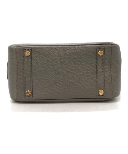 A.D.M.J.（エーディーエムジェイ）A.D.M.J. (エーディーエムジェイ) レザーハンドバッグ グレー×ピンクの古着・服飾アイテム