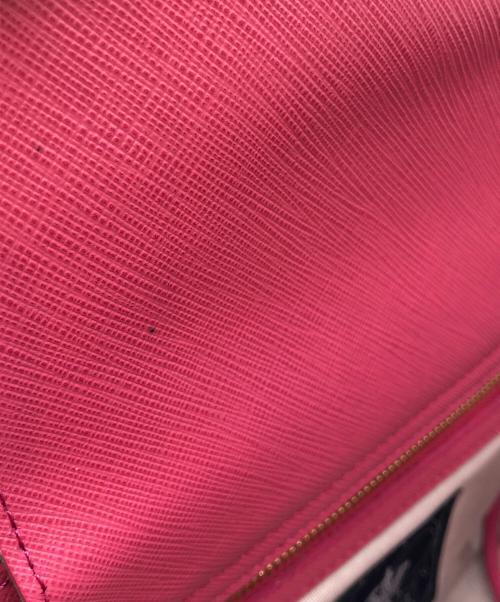 A.D.M.J.（エーディーエムジェイ）A.D.M.J. (エーディーエムジェイ) レザーハンドバッグ グレー×ピンクの古着・服飾アイテム